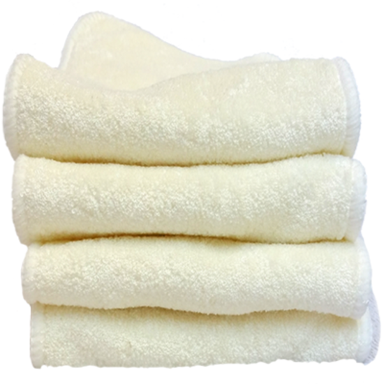 Bamboo and Microfibre Diaper Inserts, a folded pile of four inserts for babies