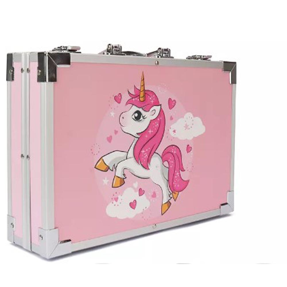 CHILDREN'S ART SET OF 145 PIECES In a pink case with a unicorn, Toys \  Creative toys