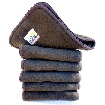 KindyNews EcoBaby Extra Wide Charcoal Bamboo Booster Inserts - 5-Pack 